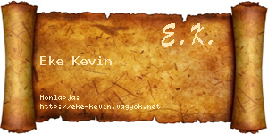 Eke Kevin névjegykártya